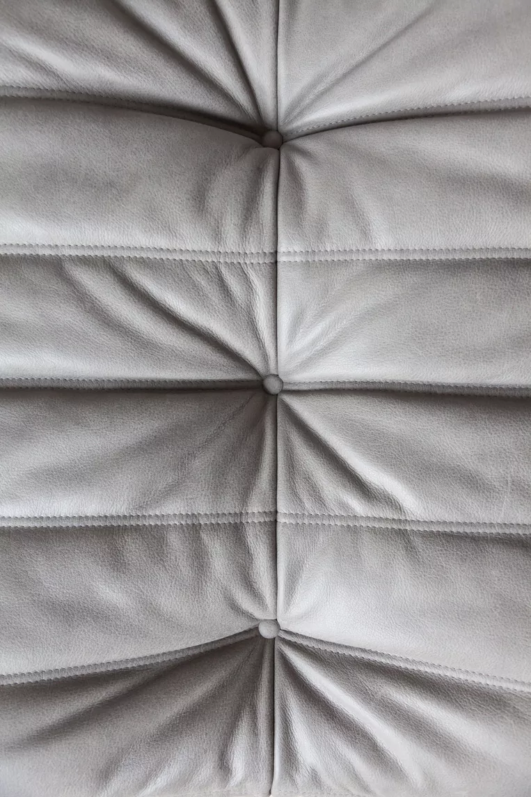 Togo Pouf Pelle Madras Grigio Cenere 5