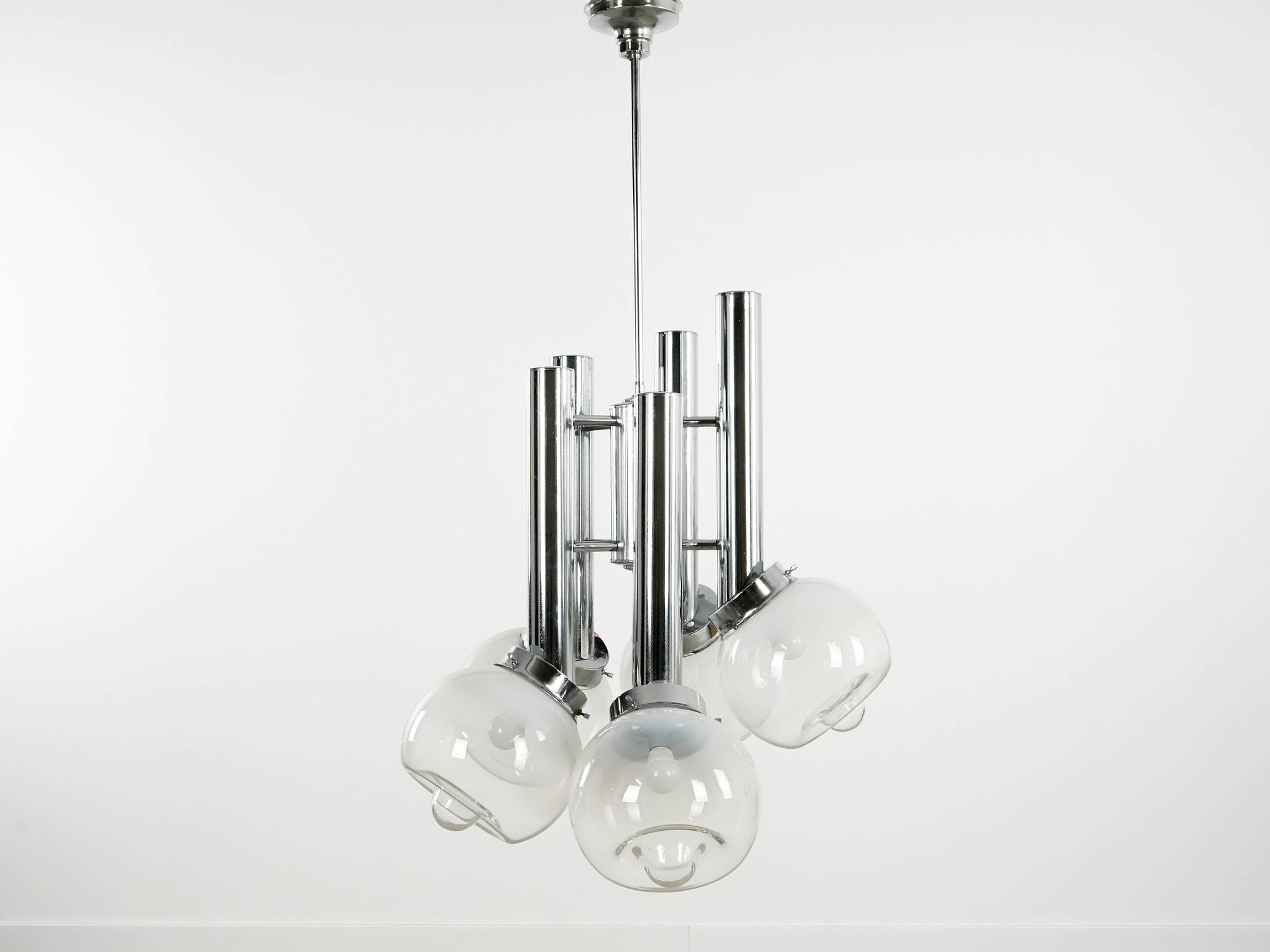 Chandelier White 1970s 12