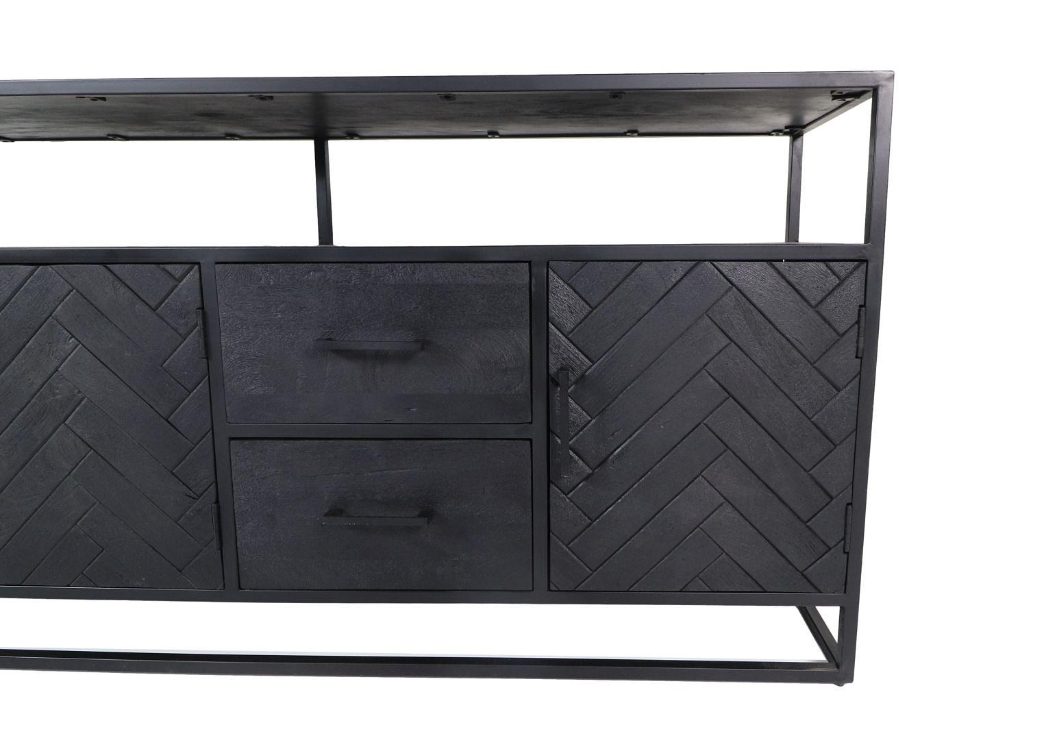Verona Kleiderschrank Mangoholz Metall Schwarz 4