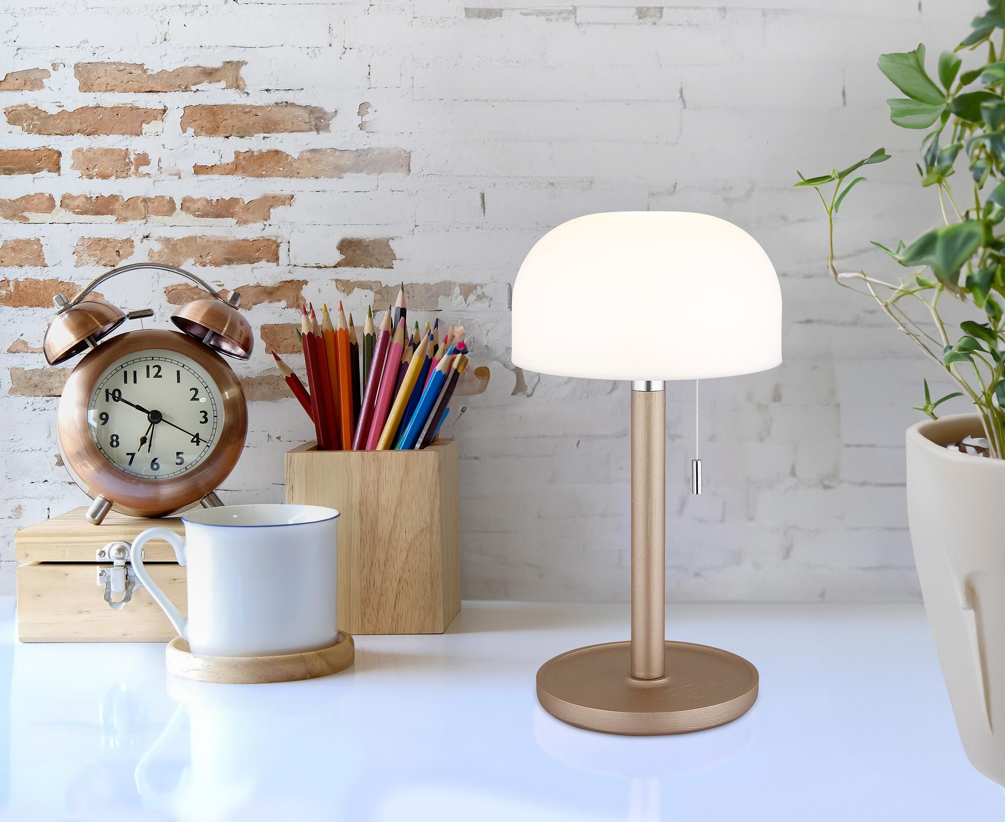 Norman LED table lamp Acrylic glass Bamboo 1-flame 1