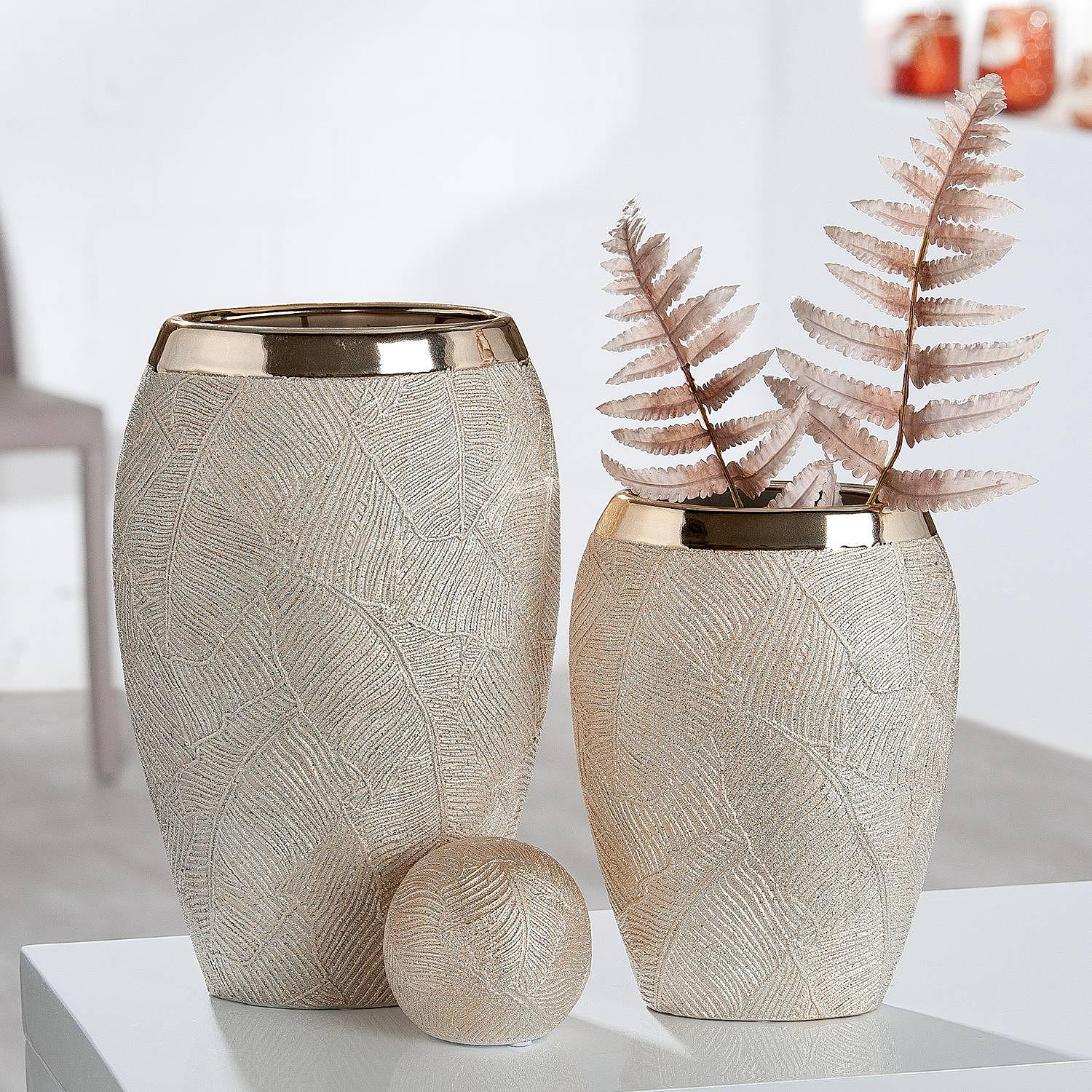Cascade Vase Ceramic Champagne 2