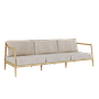 NOA Sofa 3-Sitzer Teakholz Artischocke 3-Kissen Brulé 0