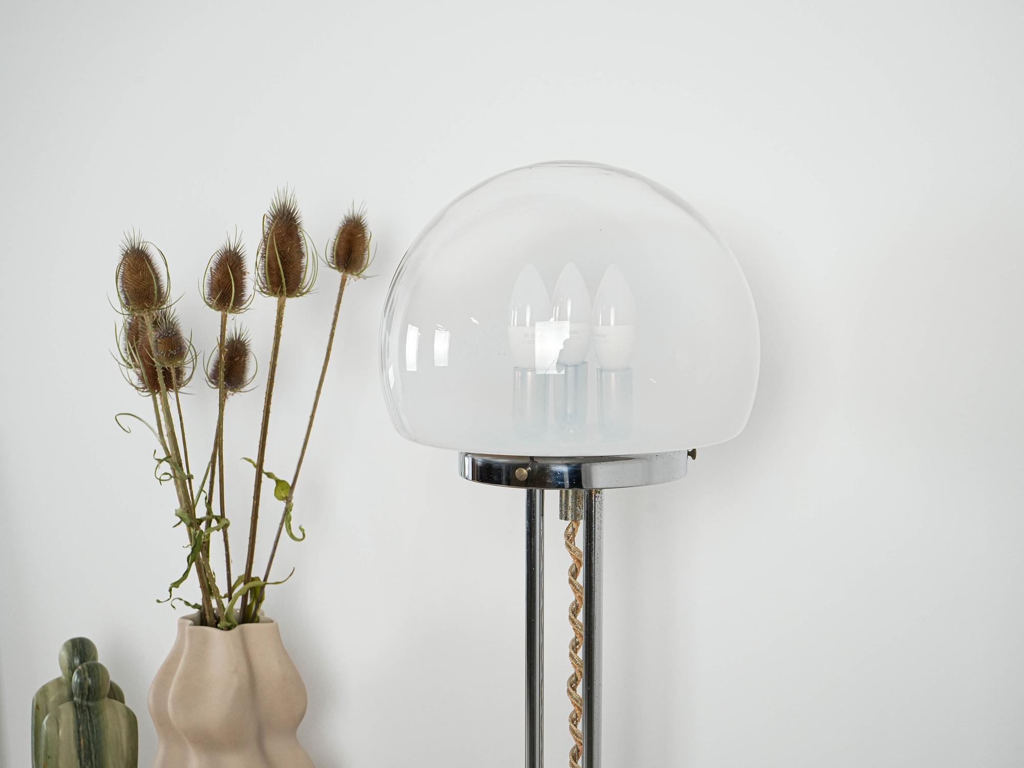 Stehlampe Metall Glas 1970er Jahre 4