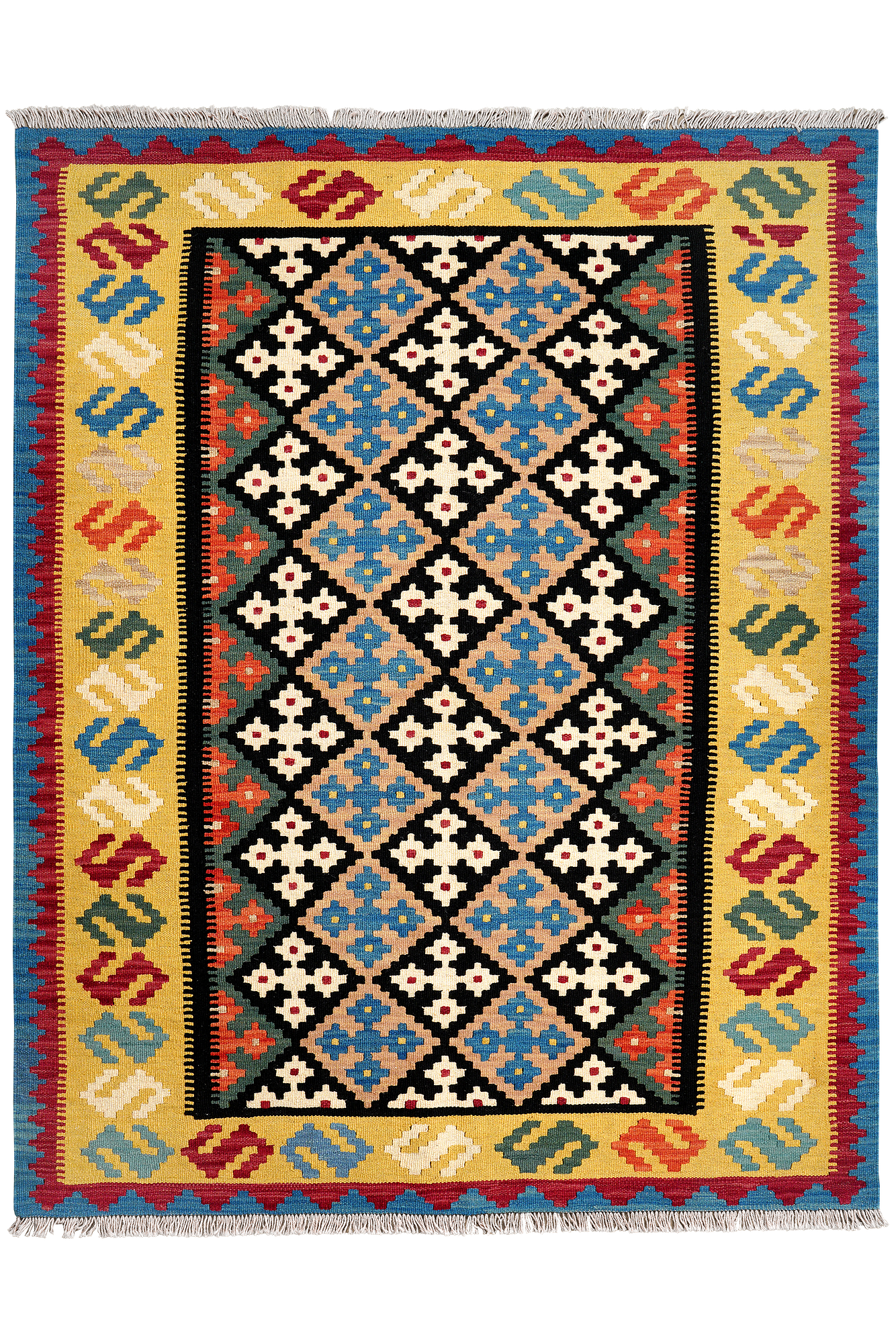Kilim Gashgai Teppich Wolle Mehrfarbig 0