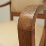 Vintage Armchair Oak Velvet Brown 1950s 13