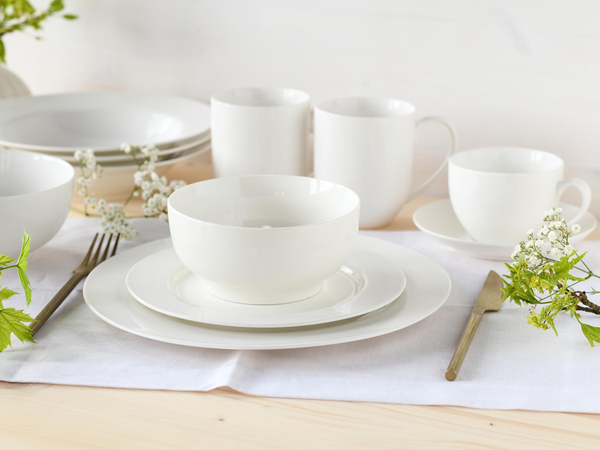 Combination Service Fleur Royal 42-piece Set White Porcelain 4