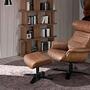 Reclining swivel armchair in brown leather 5083 2
