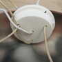 Vintage Pendant Lamp Glass White 1970s 8