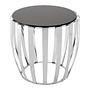 Yasmin Round Side Table Stainless Steel Silver Black 1