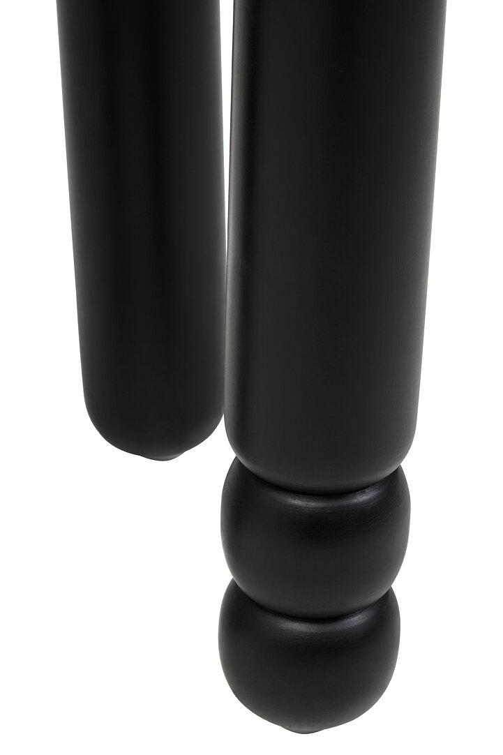 Walsa Tavolino Rotondo con Dettaglio a Colonna Legno di Mango Nero 8