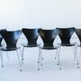 6x Vintage Arne Jacobsen Serie 7 Stuhl Holz Stahl Schwarz 3