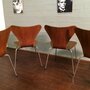 4x Vintage Arne Jacobsen 3107 Stuhl Schichtholz Braun 4