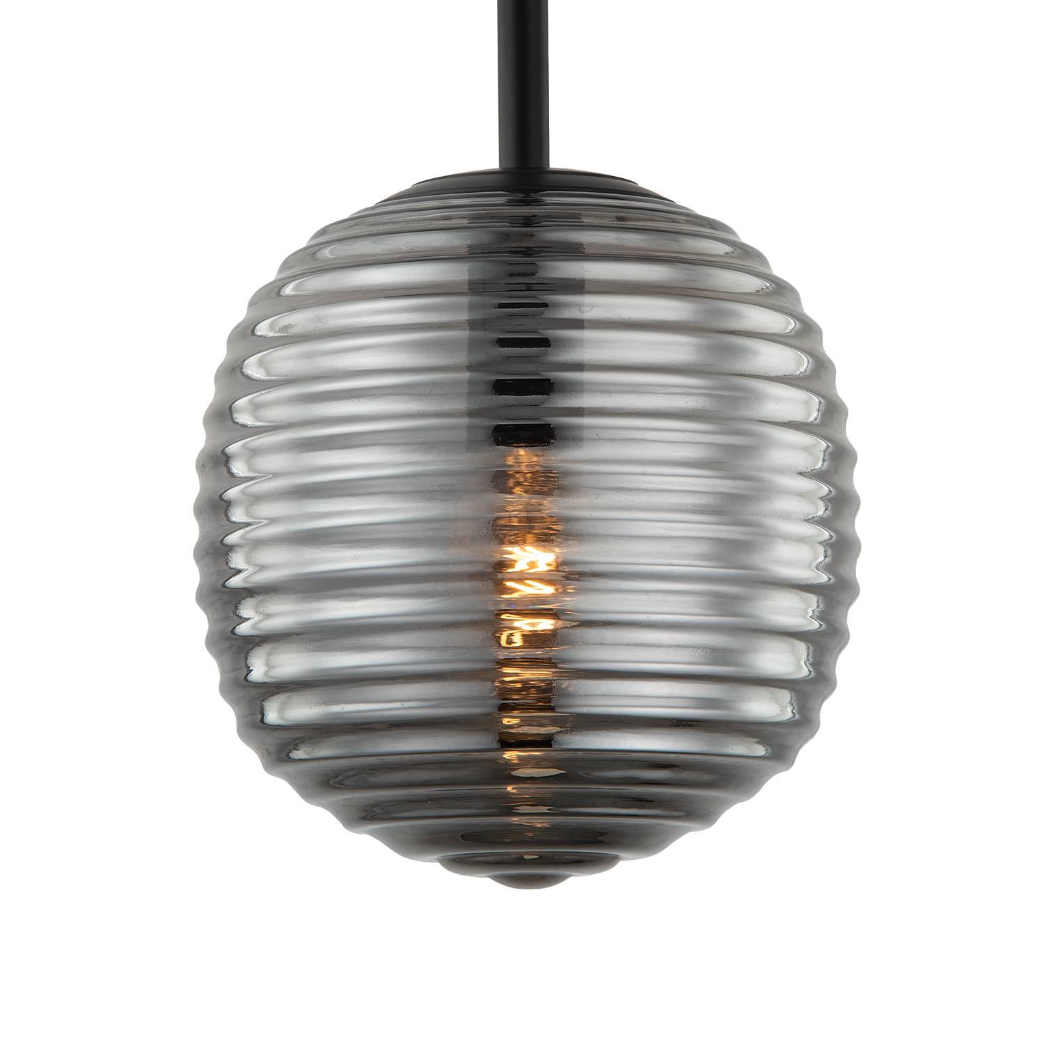 Pendelleuchte Amalis II Rauchglas Eisen 0