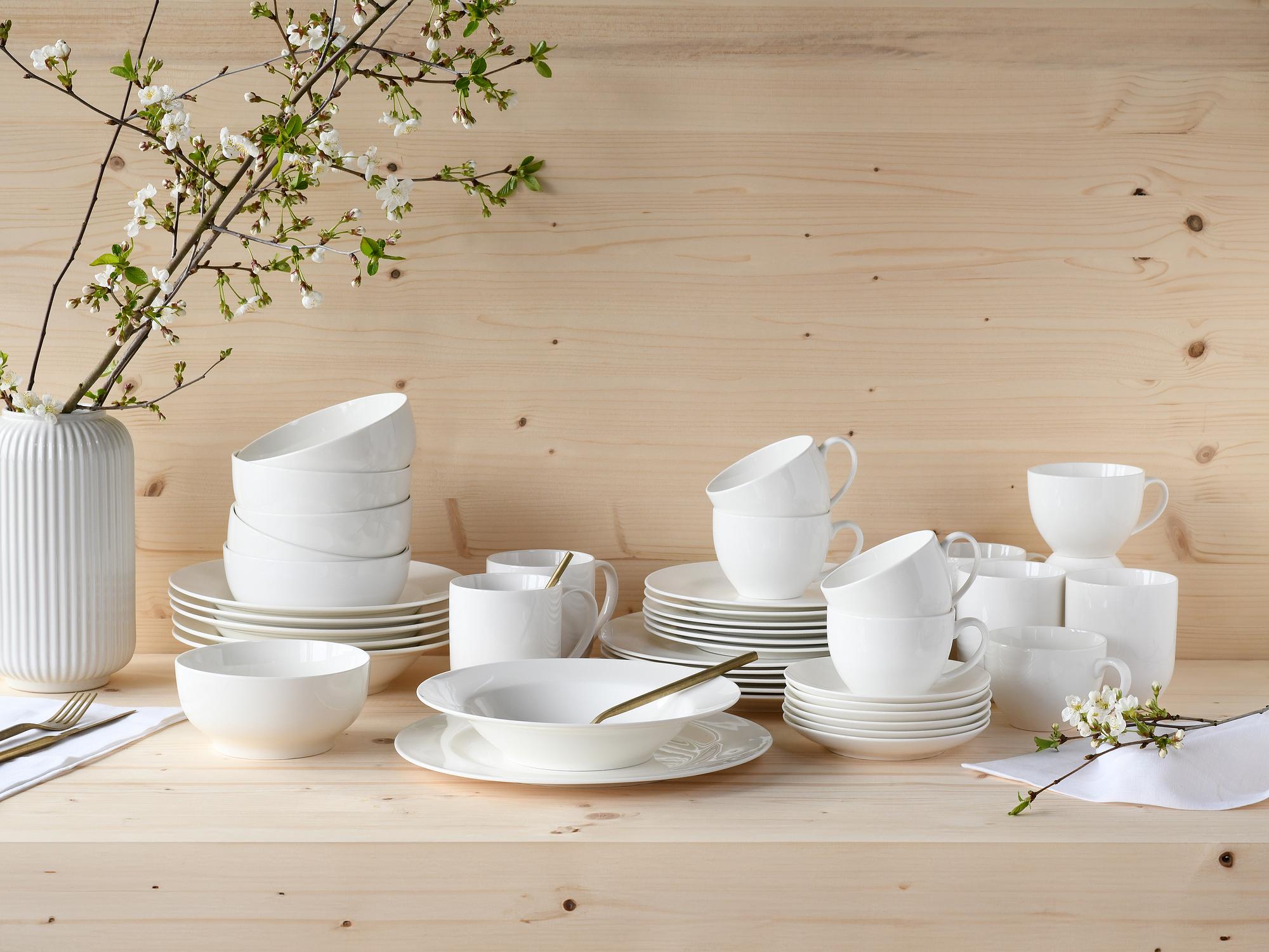 Combination Service Fleur Royal 42-piece Set White Porcelain 2