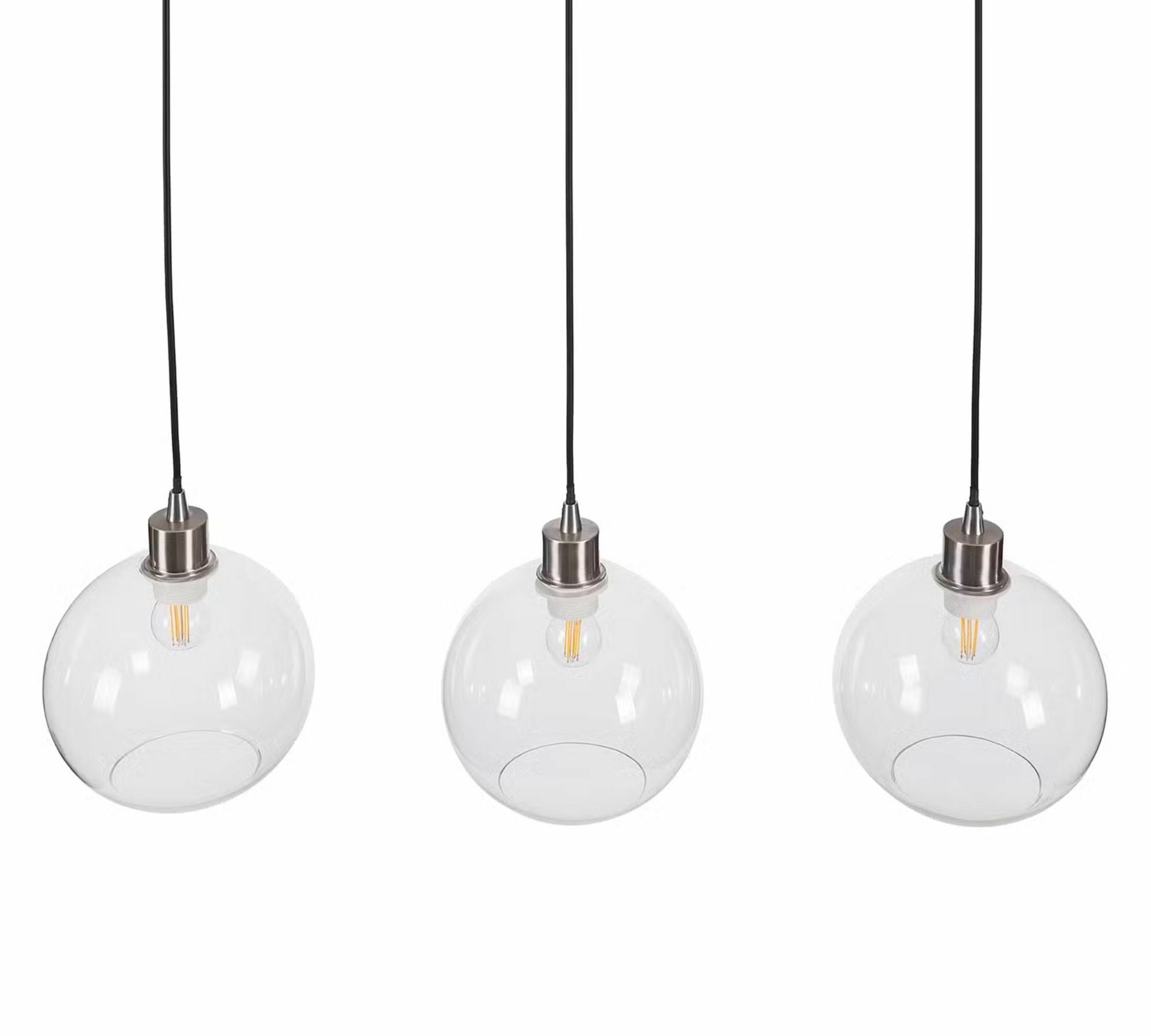 Pendant lamp Elven Glass / Iron 3-bulb 3