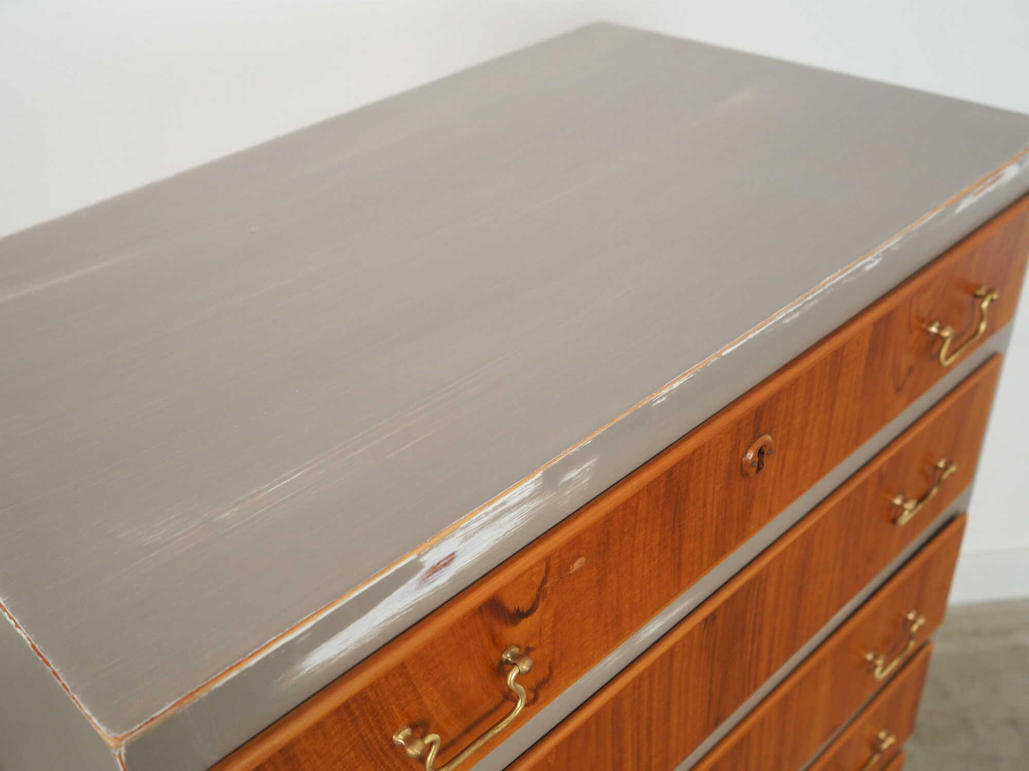 Vintage chest of drawers walnut brown 1960s 8
