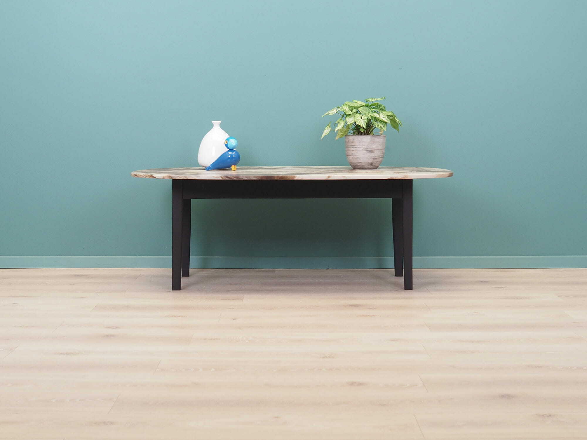 Vintage Coffee Table Wood Stone Multicolor 1970s 1