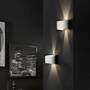 2-flame LED wall lamp aluminum white 2