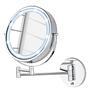 Power-Loc LED Wandspiegel Lumi Silber Stahl Spiegelglas 1