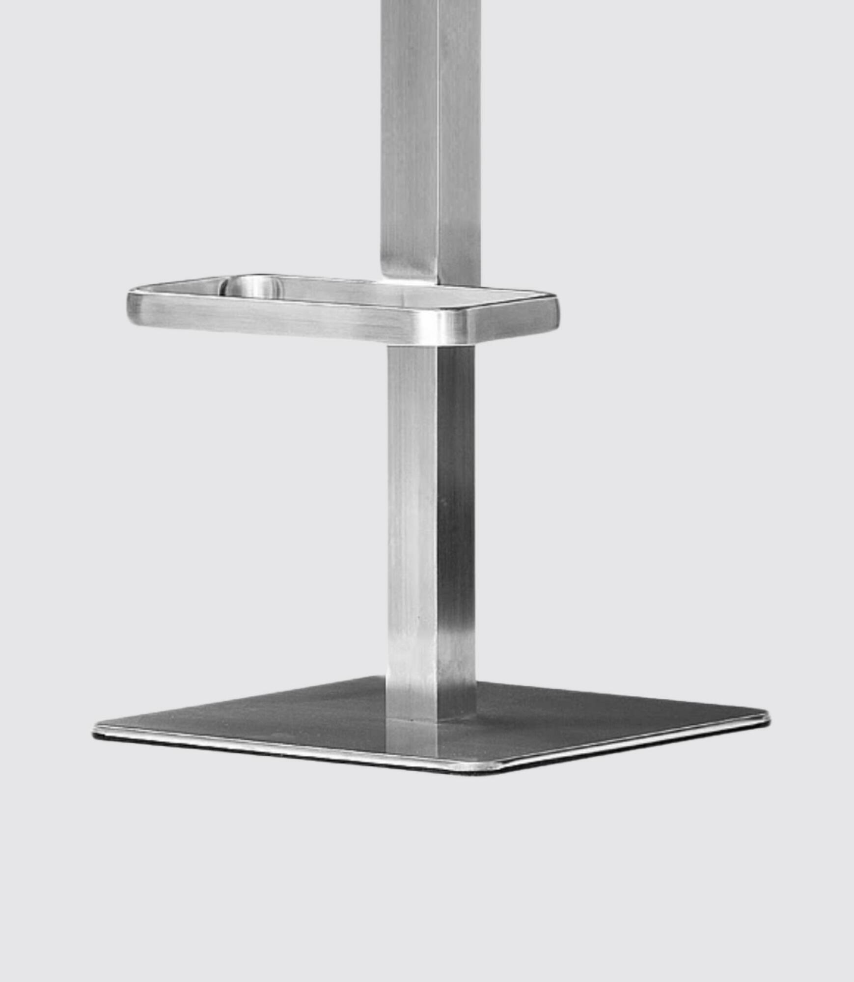 Barstuhl Edelstahl Leder Eckiger Fuss Braun 2