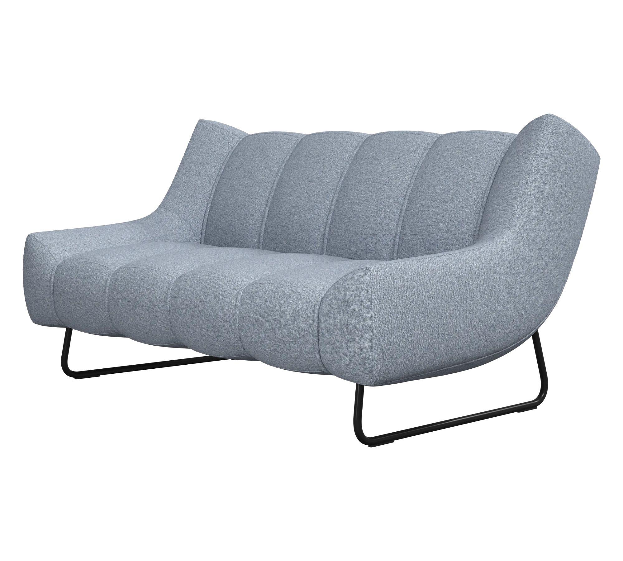 Nawabari Sofa 2-seater Blend fabric Light blue 1