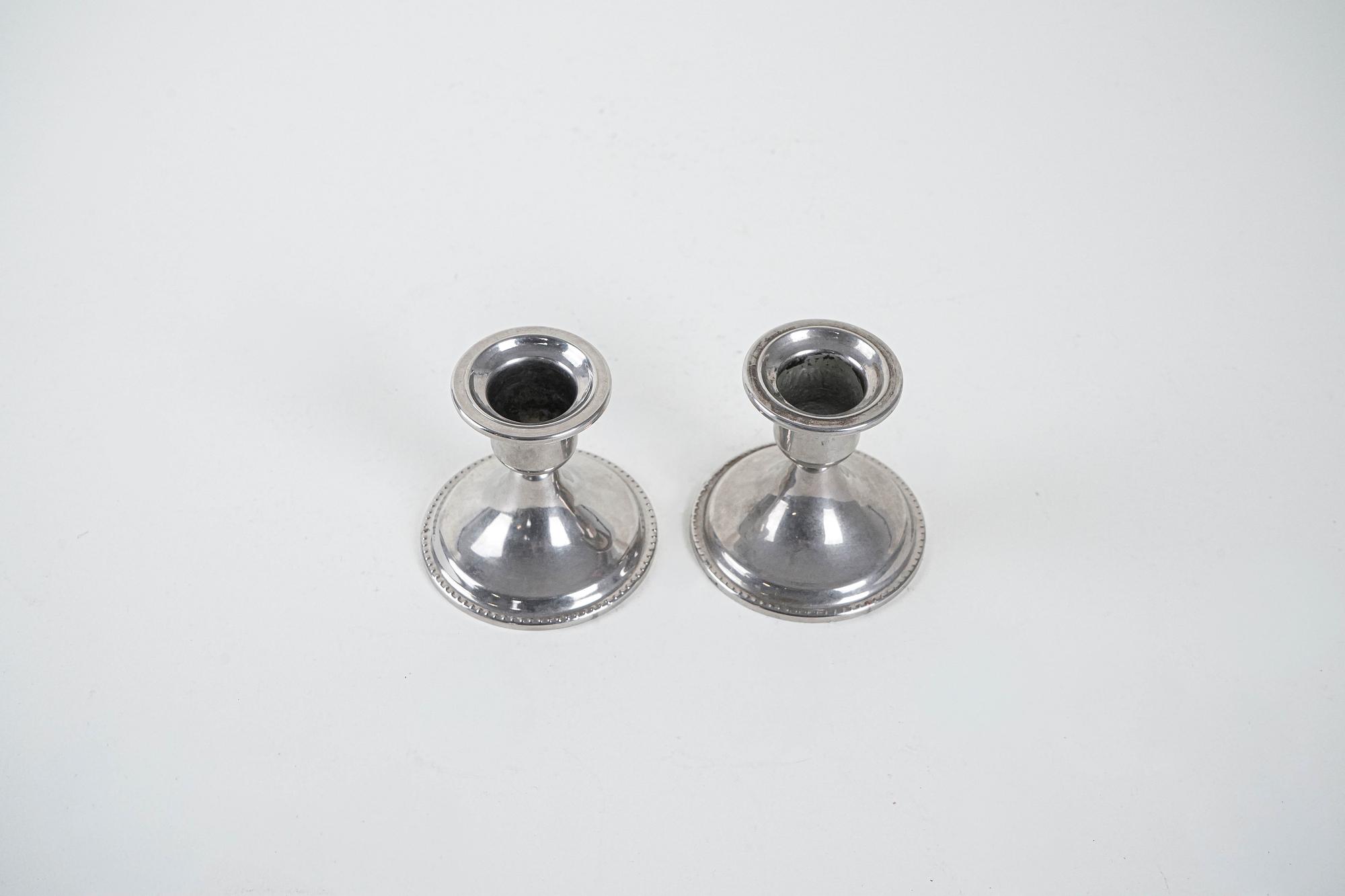 Set of 2 metal candle holders 1970s 4