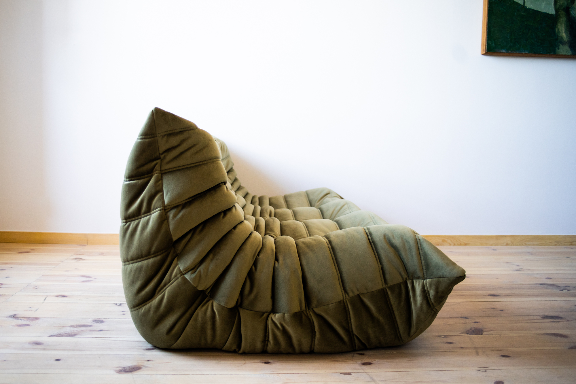 Togo Sofa 3-seater velvet khaki green 2