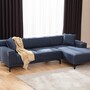 Modernes Sofa Récamiere Rechts Blau 0