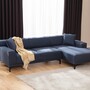 Modern Sofa Chaise Lounge Right Blue 0