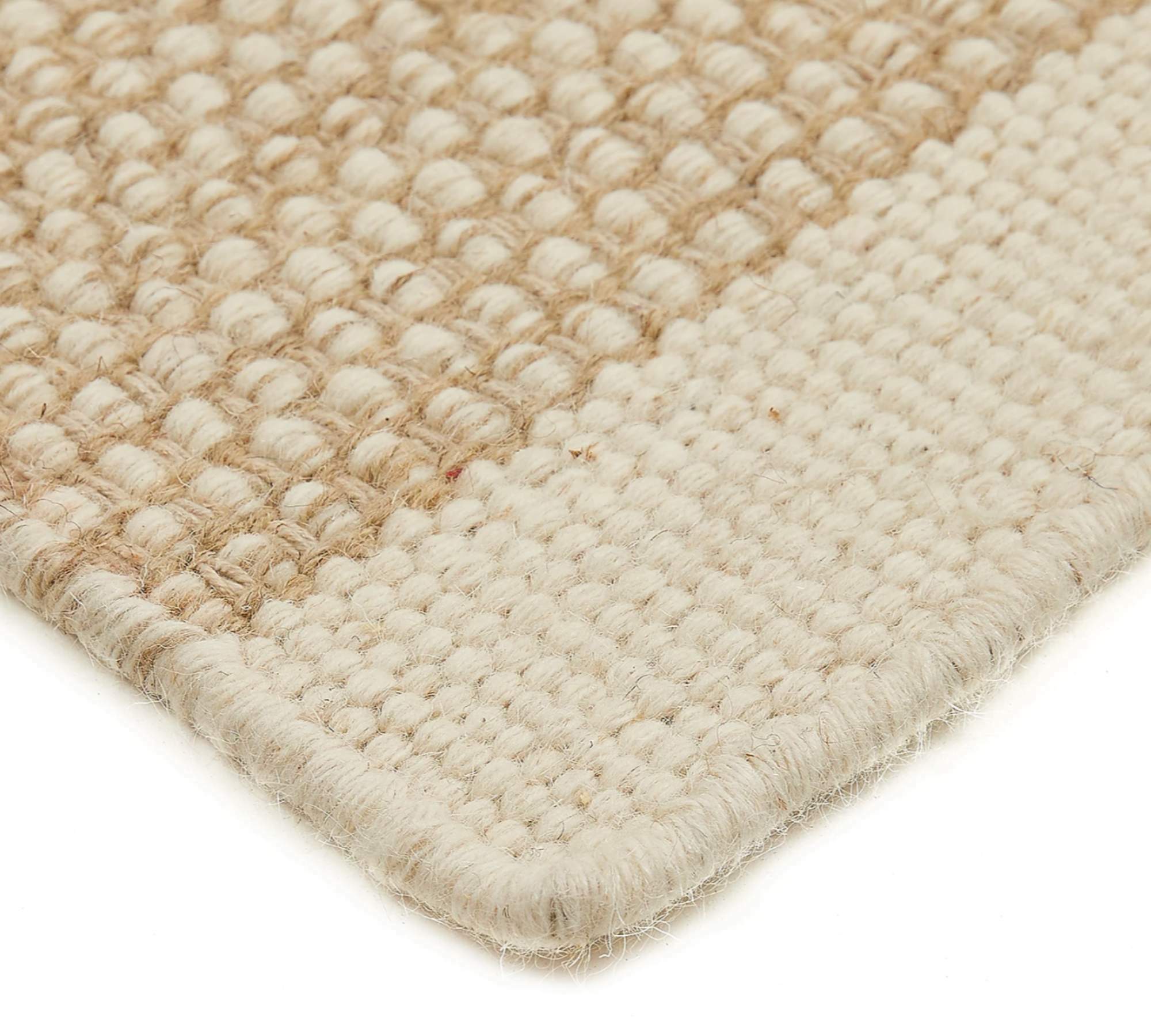 Teppich Wolle Baumwolle Creme 65 x 130 cm 3
