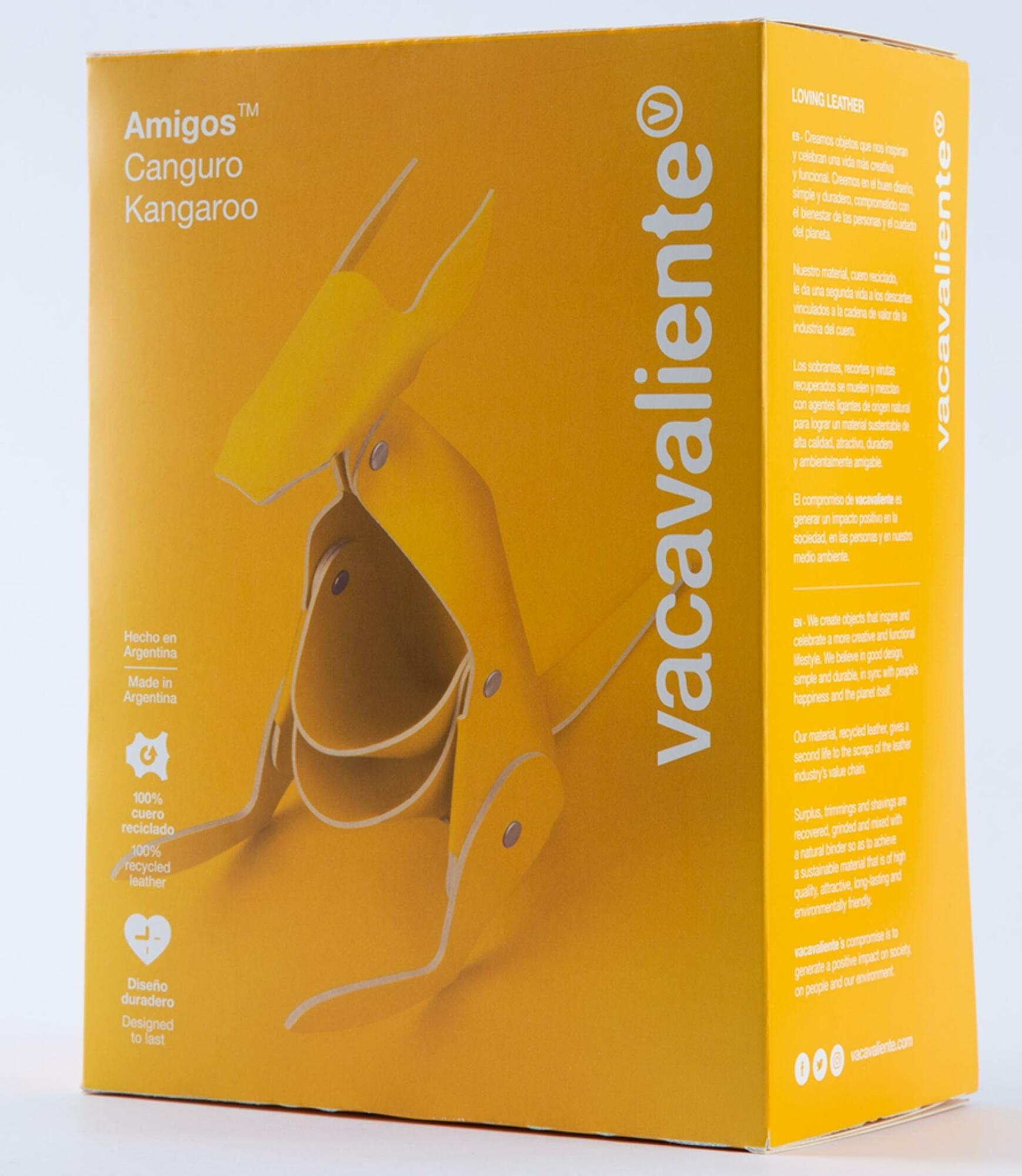 Känguru Schreibtischhelfer aus 100% Recyceltem Leder Gelb 3