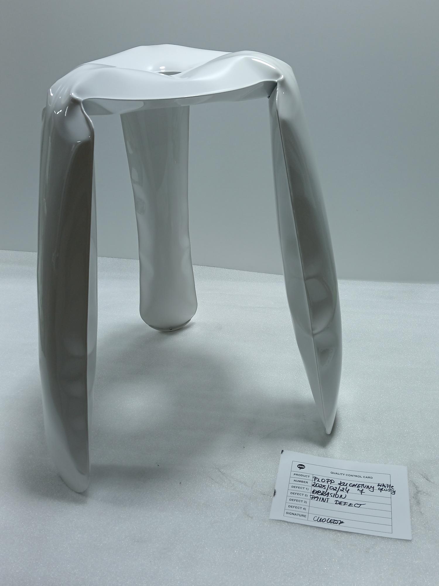 Plopp Kitchen stool Steel White Glossy 2