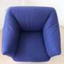 Ess Sessel mit Rollen Baumwolle Holz Blau 3