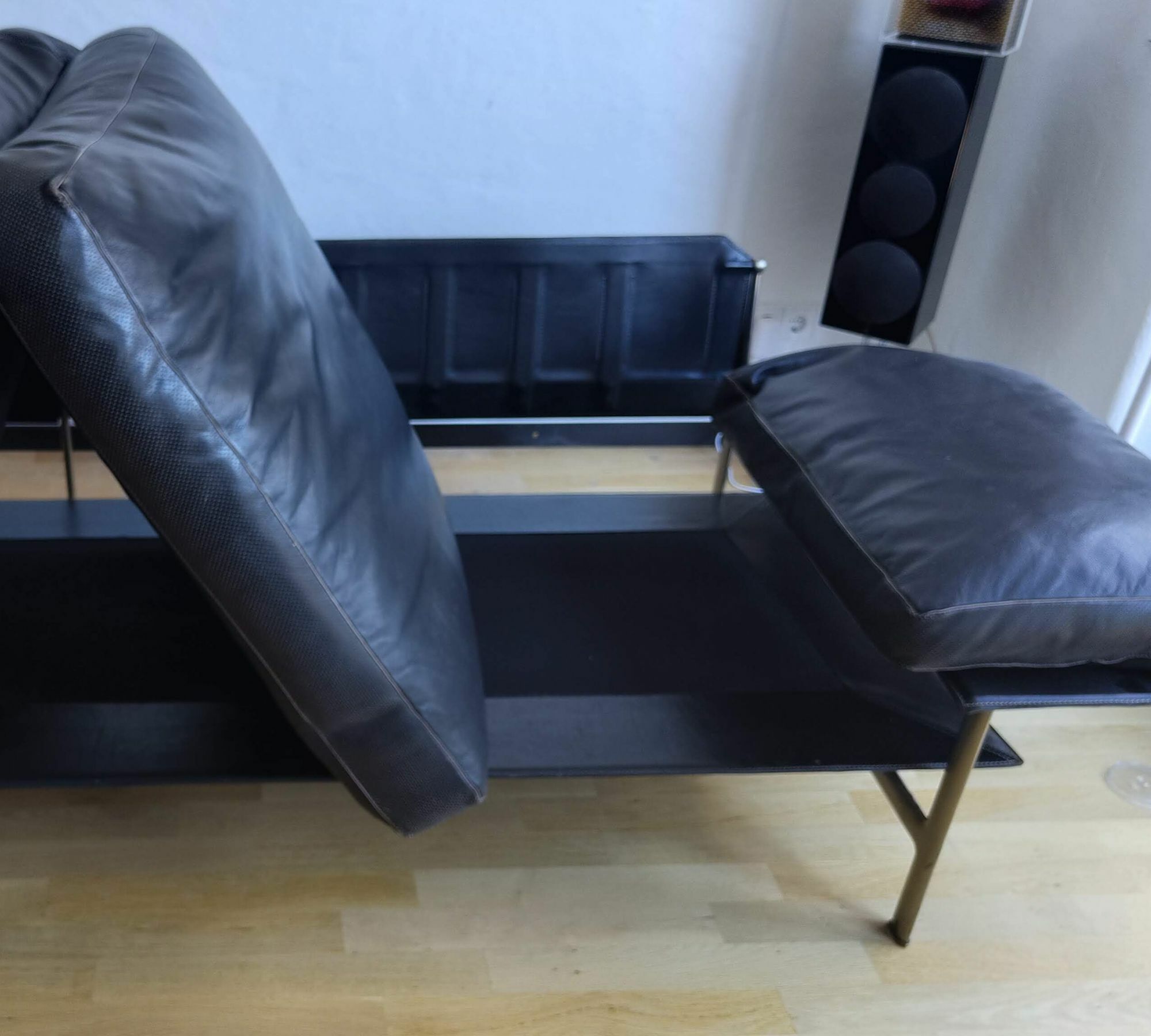 Diesis Sofa 3-Sitzer Leder Metall Schwarz 7