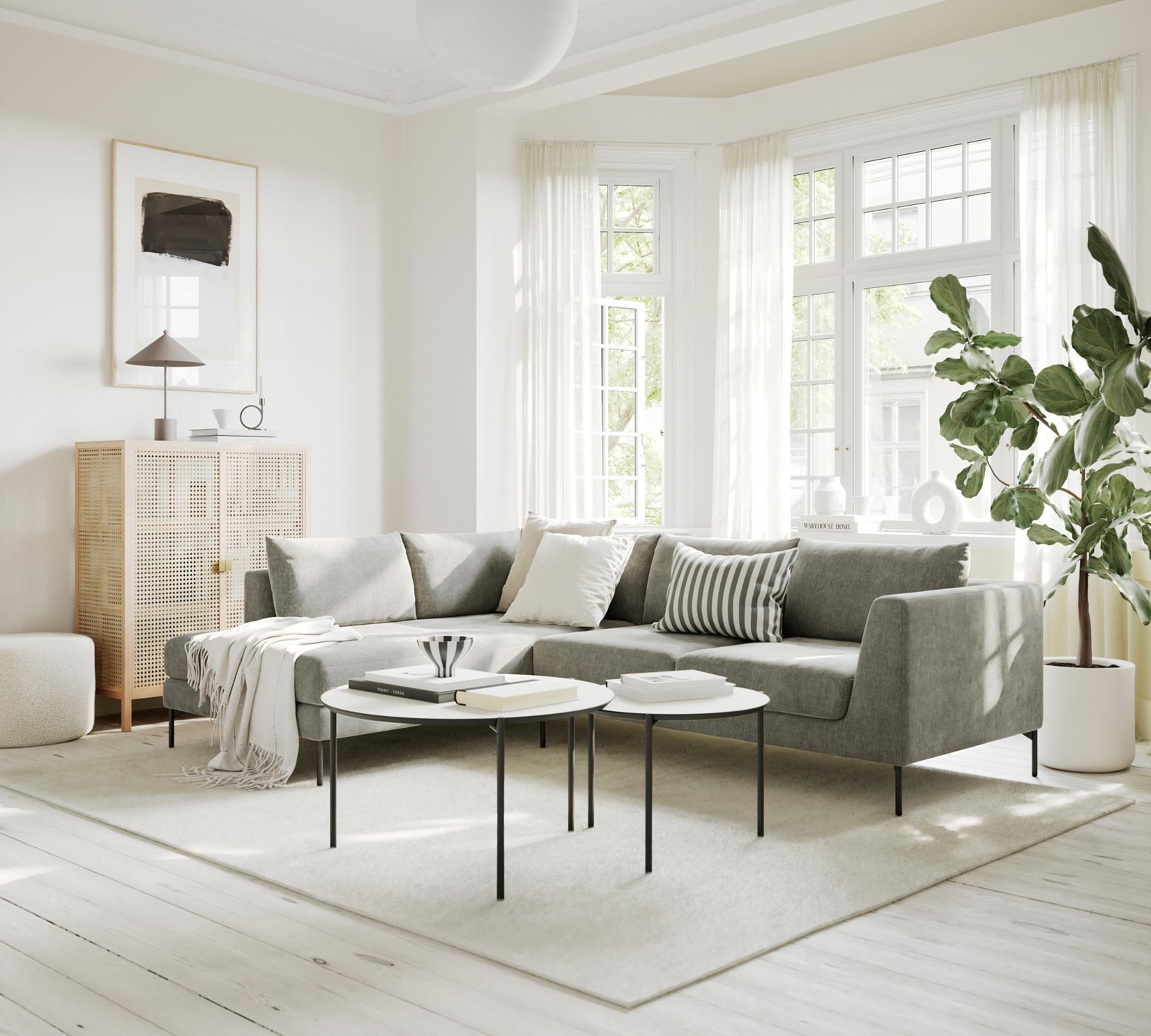 Noa Ecksofa Récamiere Links Planet Grey Green 0