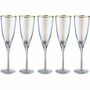 Smeralda 5x Sektglas Set mit Goldrand 250ml  4