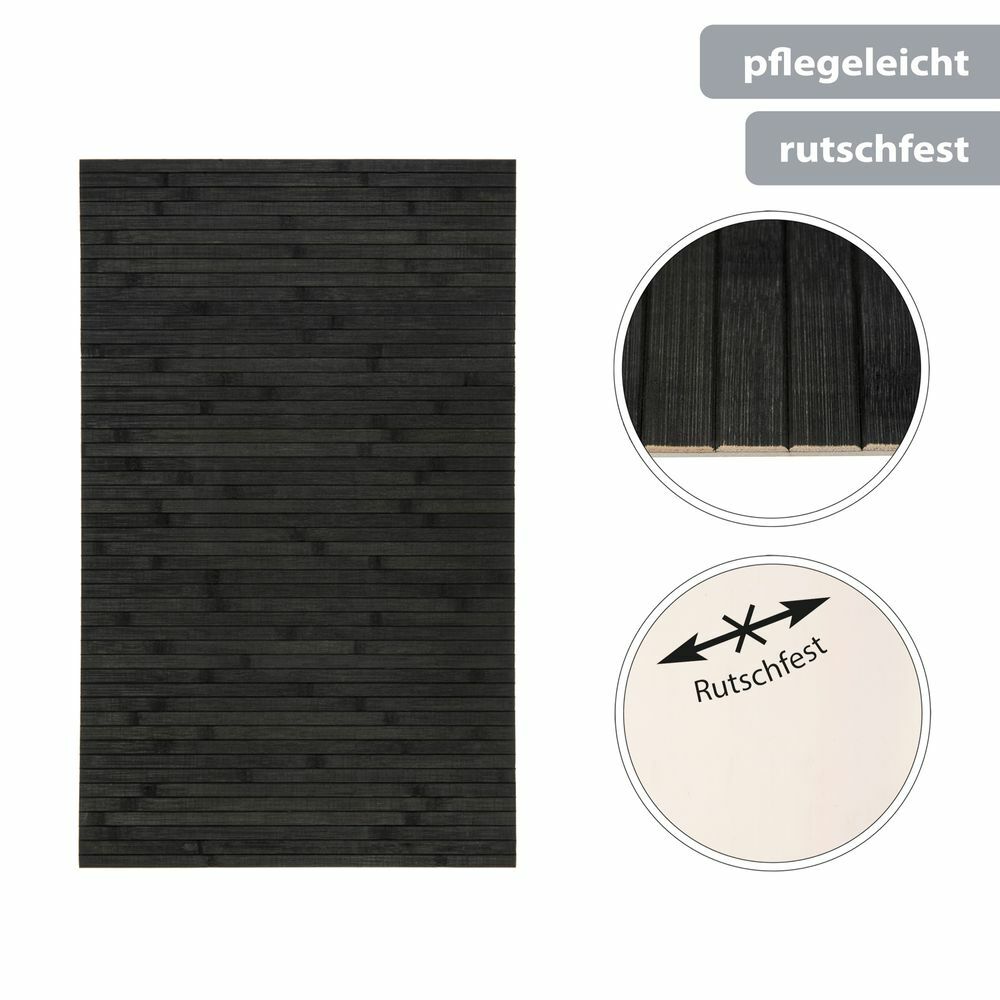 Badematte aus Bambus Schwarz 4