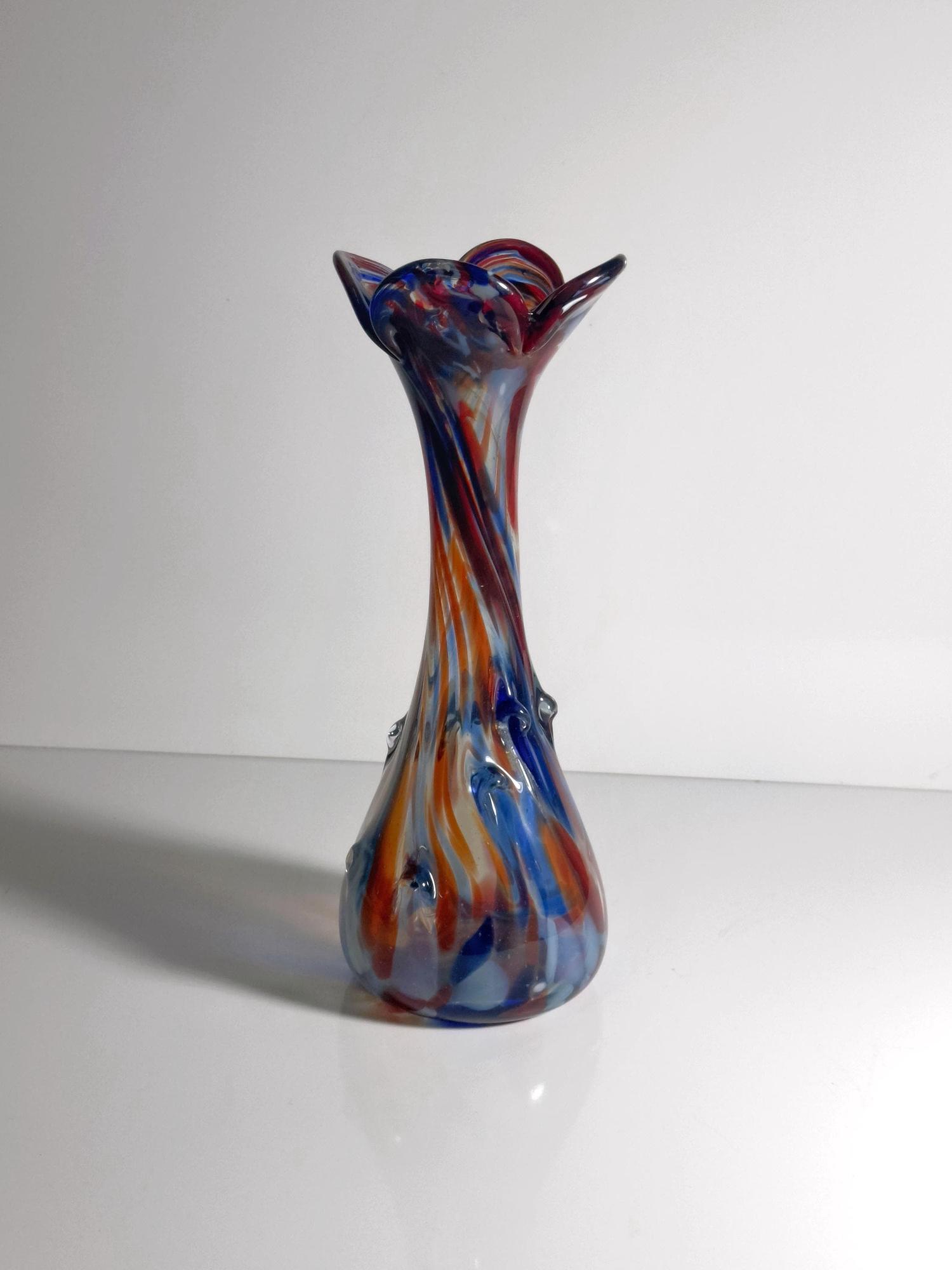 Vaso Vintage Vetro di Murano Multicolore Anni '70 0