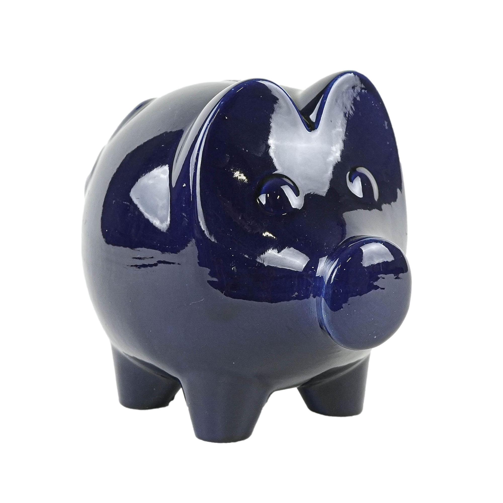 Piggy Bank Navy Blue 1970s 0