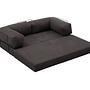 Comfort Schlafsofa 2-Sitzer mit Hocker Anthrazit 4