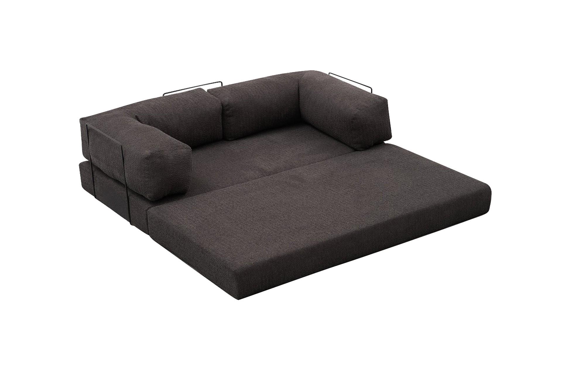 Comfort Schlafsofa 2-Sitzer mit Hocker Anthrazit 4