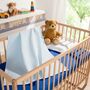 Weiche Babydecke Waffelpiqué 100% Baumwolle Hellblau 1