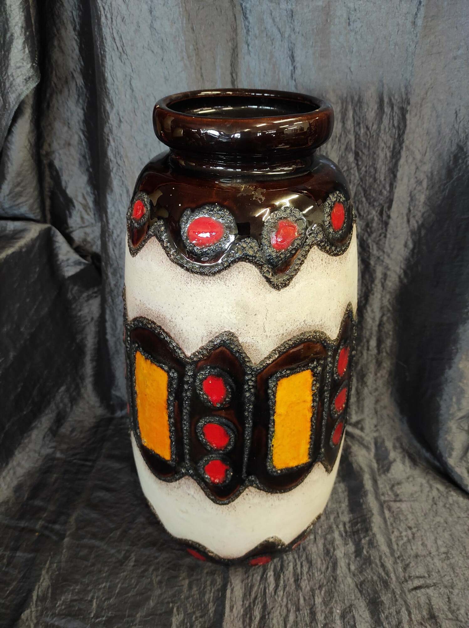 Vintage Vase Keramik Mehrfarbig 1