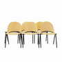 6x Vintage Chair Wood Metal Brown 1970s 0