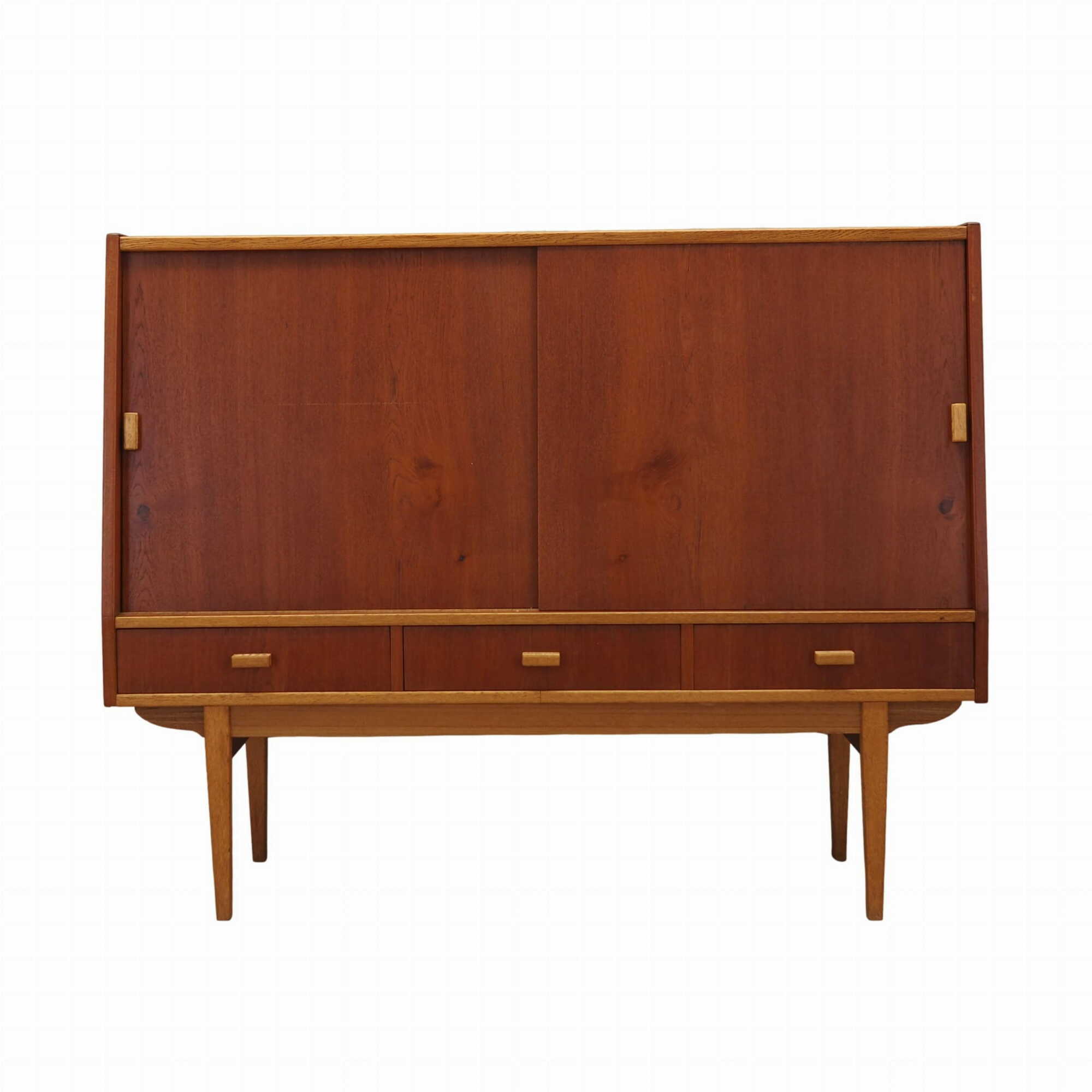 Vintage Highboard Teakholz Braun 1960er Jahre 0