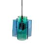 Hanging lamp glass blue 1970s 0
