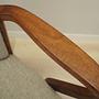 Vintage Chair Walnut Wood Textile Gray 1970s 10