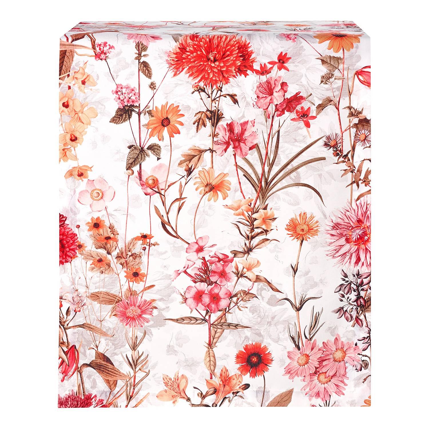 Tischläufer Ventana Baumwollstoff Weiß / Rot 0