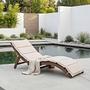 Gartenliege Yomi Klappbar Akazie Webstoff Beige 0