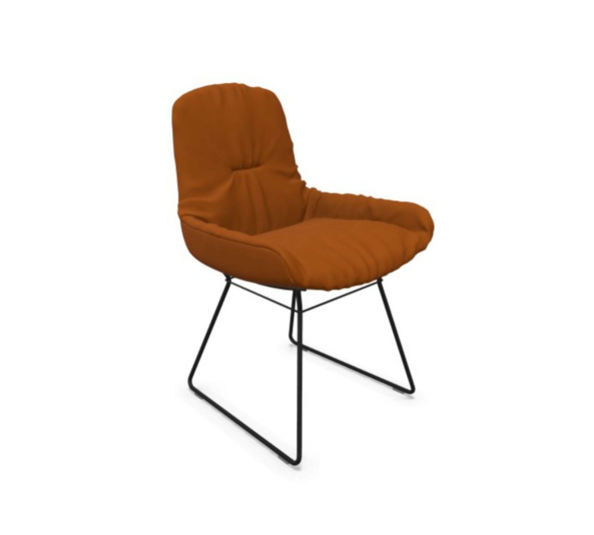 Leya Stuhl Leder Metall Braun 0